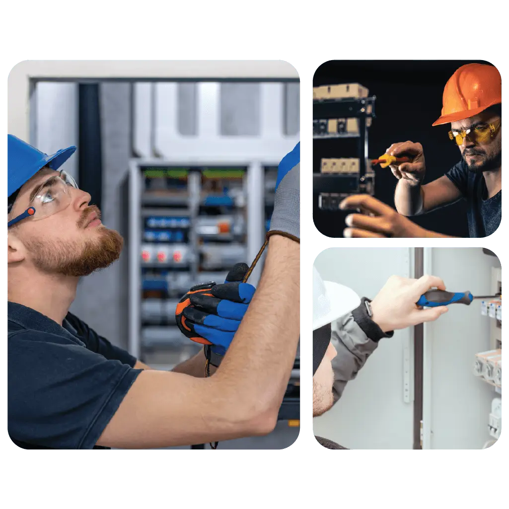 Licensed electrician performing electrical installation in a new building in Dubai