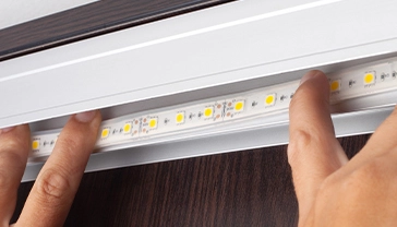 LED strip lighting installation by expert