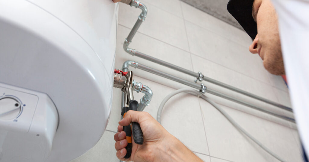 Install electric water heater 